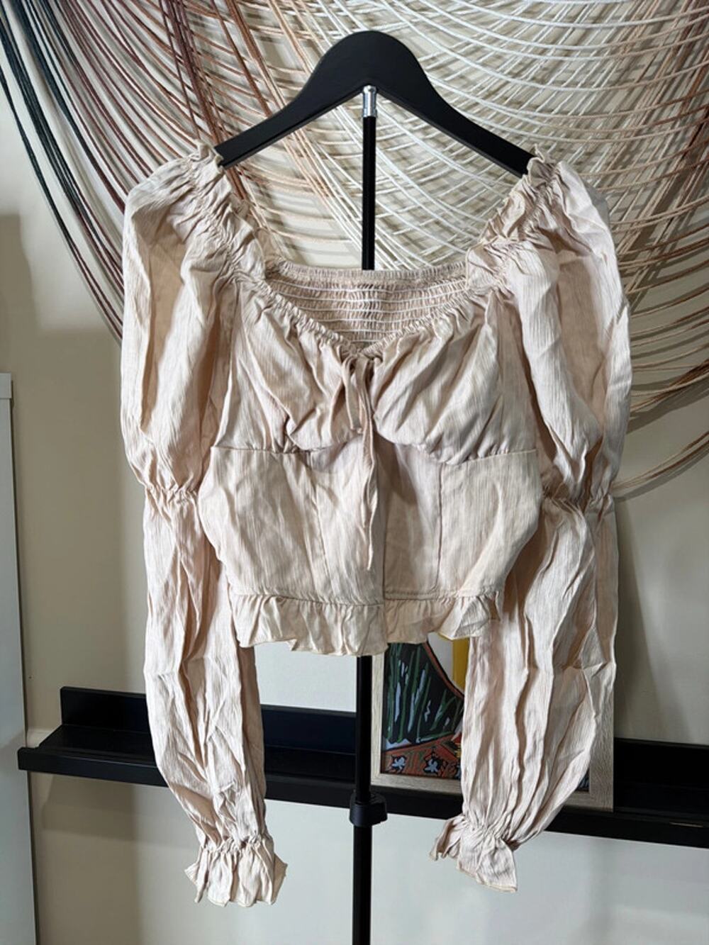 3 for $9 Cropped puff sleeve peasant top NWOT s 3440
